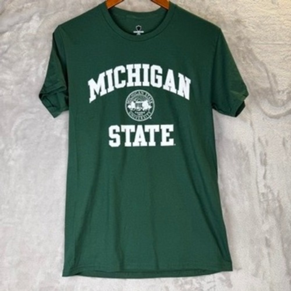 Michigan State Spartans‎ Green Barnesmith Graphic T Shirt Mens Size S